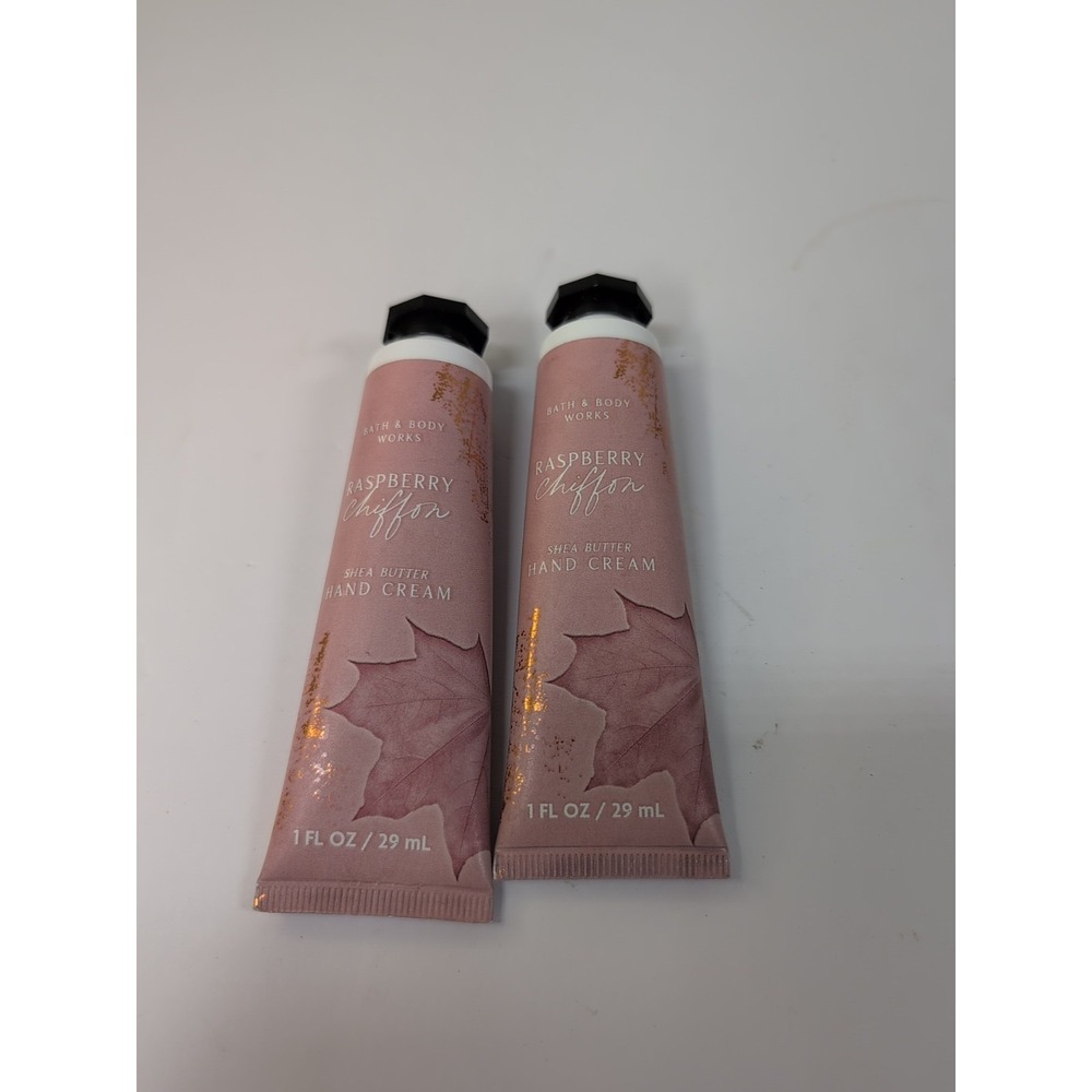 NEW 2 BATH & BODY WORKS RASPBERRY CHIFFON HAND CREAM LOTION SHEA BUTTER 1 FL OZ